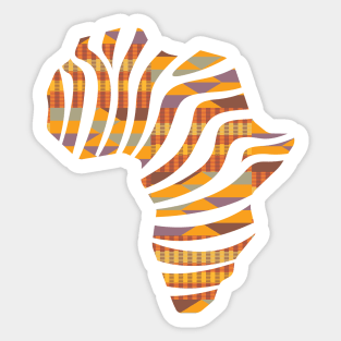 Kente, Africa Map, Stripes, Ghana Pattern Sticker